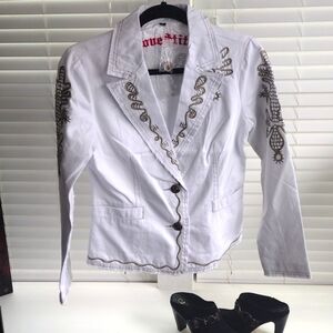 Love Stitch Embroidered Jacket & Coats. Two button down with double pocket.